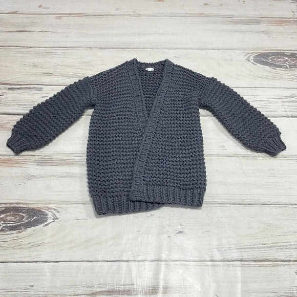 Basin + Range Bulky Cardigan Sweater Open Front Gray Size Small S - Picture 11 of 14